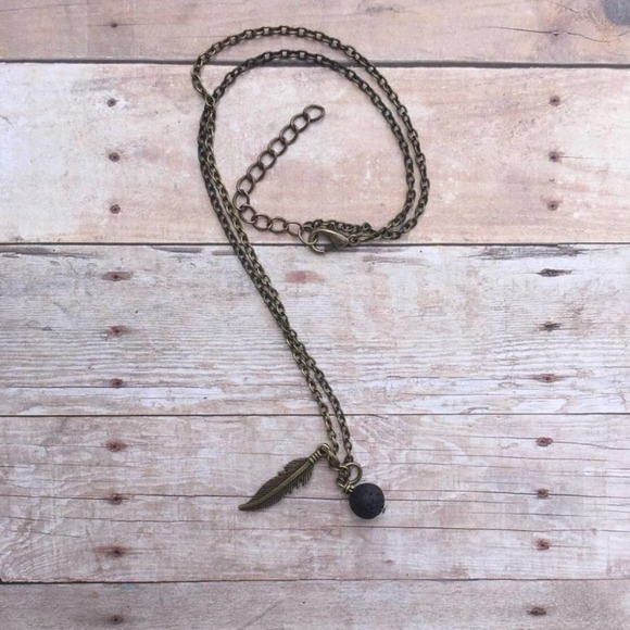 Feather Bronze Charm Necklace - Picture 1 of 1